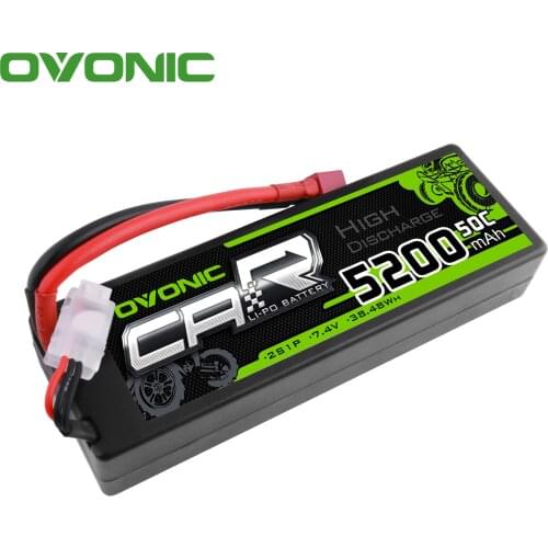 Ovonic 5200 Mah HardCase lipo battery 2S 7.4V 5200mAh 50C LiPo Battery With Deans For 1/10 &1/8 RC Cars