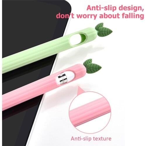 Soft Carrot Silicone Pen Case For Apple ipad Pencil 2/1 Case Tablet Touch Pen Stylus Protective Cover For Apple Pencil 1