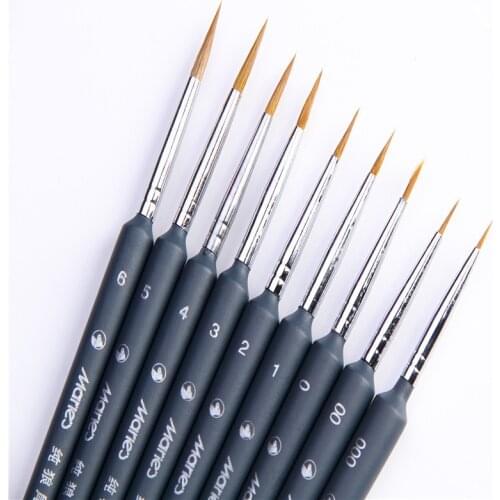 6 PCS Miniature Paint Brush Set Professional Nylon Brush Acrylic Painting Thin Hook Line Pen Art Supplies Hand Painted Tools