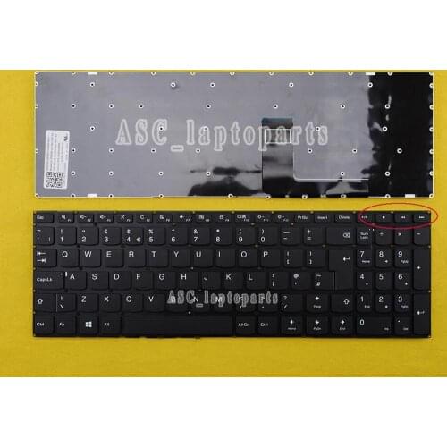 New UK QWERTY Keyboard for Lenovo IdeaPad 310-15ABR 310-15IAP 310-15ISK 310-15IKB Lapotp Black Without Frame
