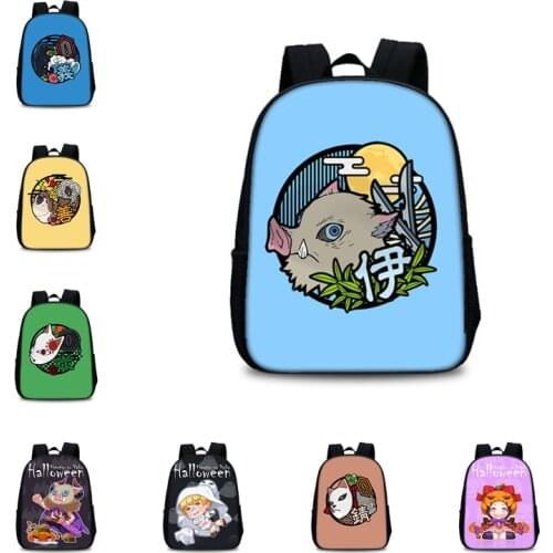 New Anime Demon Slayer Kamado Tanjirou Cosplay Backpack Hashibira Inosuke School Bags Teens Shoulder Bag Knapsack