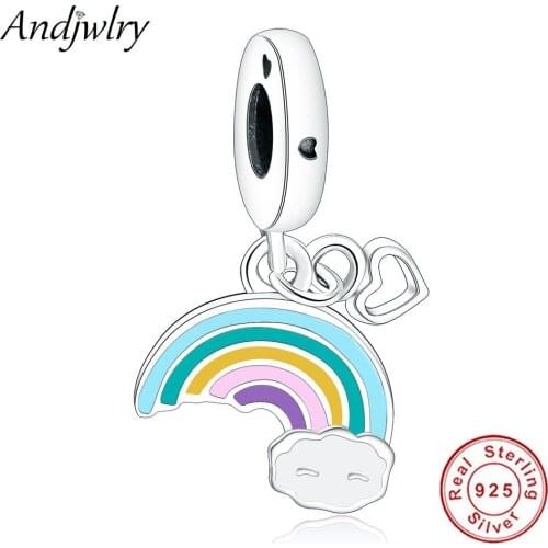 Fit Pandora Charms Bracelet 925 Silver Original Charms Rainbow Enamel Beads DIY Jewelry Making Bead Authentic 925 Sliver Jewelry