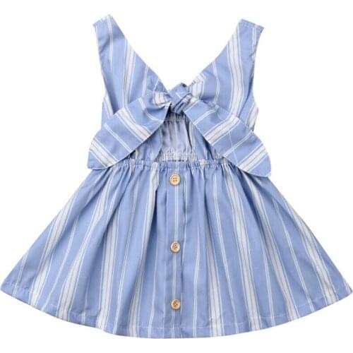 Toddler Kids Baby Girl Casual Clothes Sleeveless Striped Party Dress Sundress Toddler Kid Baby Girl Princess Dress