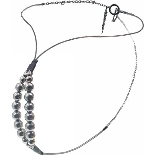 Steel Beads Labia Clip Adjustable Chastity Pants Sex Toys For Woman Chastity Belt Couples Flirt Underwear Clitoris Stimulation