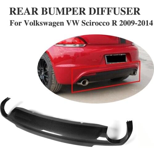 Carbon Fiber Rear Bumper Lip Diffuser Spoiler Fit for VW Scirocco R Bumper 2009-2014 Non Standard