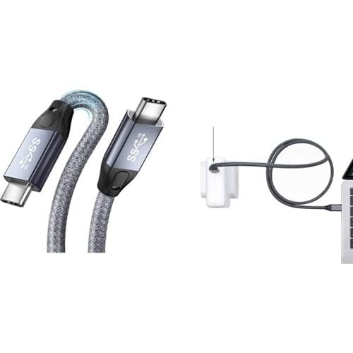 USB C Gen 2 Cable (2-Pack), UseBean 100W 5A USB Power Delivery (PD) USB 3.1 Type-C Fast Charging Braided Compatible