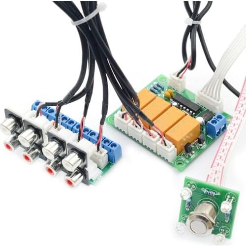 KYYSLB AC6~20V Amplifier Four-channel Audio Source Input Switching Board Amplifier Chassis Audio Signal Switching Board