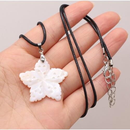 High Quality Natural Shell Alloy Lucky Star Shape Pendant Necklace Exquisite Jewelry Wholesale Men and Women Couple Banquet Gift
