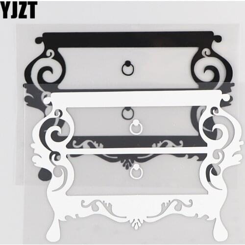 YJZT 14.1×9.8CM Cartoon Cabinet Pattern Vinyl Decal Funny Car Sticker Black/Silver 20D-0018