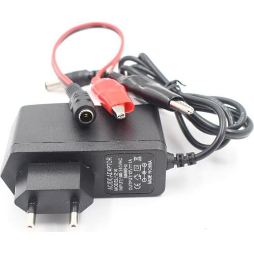 12V 1A 14.6V1A Lead Acid Dry Battery Charger for Car Motorcycle 12 Volt Electric Toy Tool Motor Power Charging Adapter with Clip