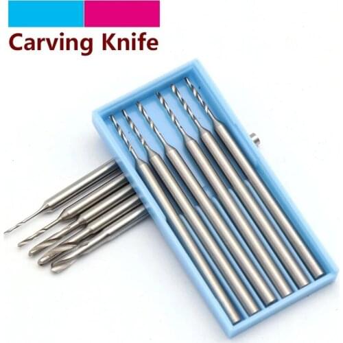 1/6pcs Tungsten Alloy steel Olive Amber Engraving Drill Knife End Mill Woodworking Router Bit Wood Milling Cutter Tools