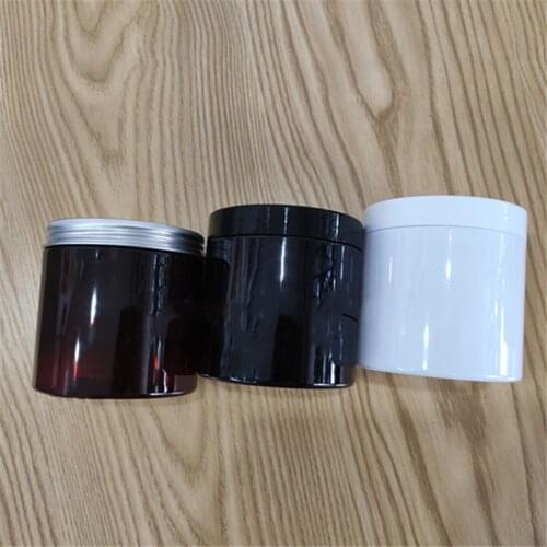 10/20/30pcs 420g Black Plastic Jar Plastic Storage Bottle For Food Candy Cookie Plastic Tube PET Bottle Aluminum Lids
