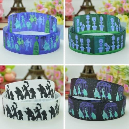 10 Yards 22mm 7/8" Halloween FOOLISH MORTAL Printed grosgrain ribbon hair bow Headwear DIY hair accessories retail B0929