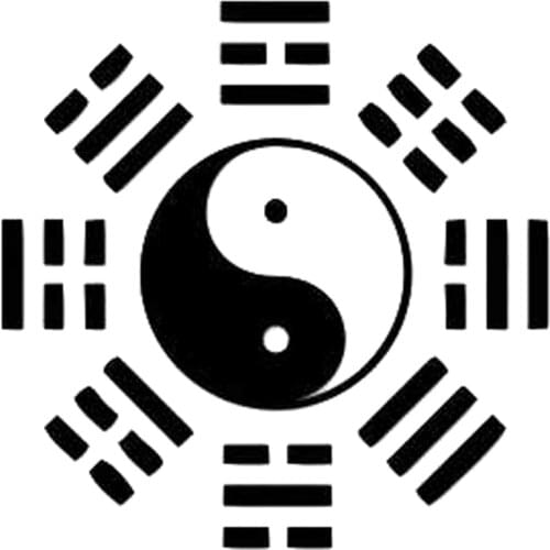 13.5cm*13.5cm Yin Yang Oriental Chinese Decor Car Sticker Vinyl Decal Black/Silver S3-5748