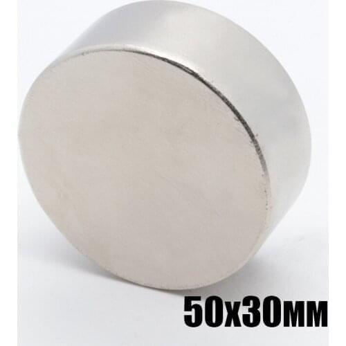 2pcs 50x30 mm DiscNeodymium Magnet Powerful Magnetic Sheet Round NdFeB50x30 mm N35 Rare Earth Iman Magnets for Crafts Sheets