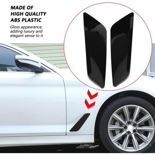 2Pc For BMW 5 Series G30 2017-2018 Fender Side Air Vent Outlet Cover Trim Decorative Sticker Piano-Black Car Accessories