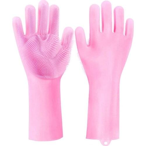 2PCS Five Color Silicone Cleaning Gloves Multi-function Magic Silicone Dish Washing Glove For Kitchen Household Silicone Washing