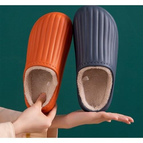 2020 Men Women Winter Slippers Waterproof Indoor Casual Warm Plush Slippers Fashions Cotton Fur Slippers Home Couple Slippers