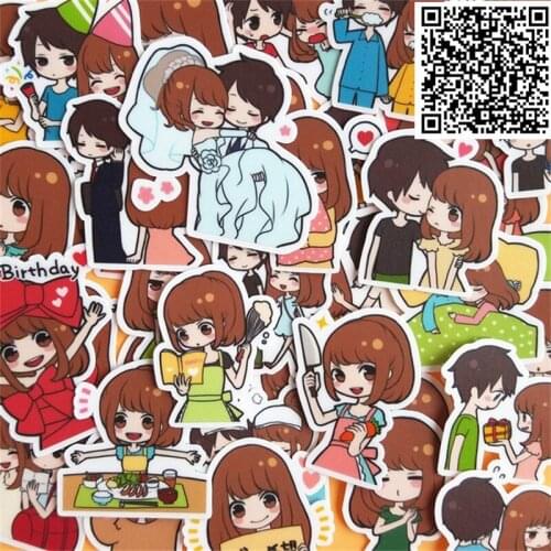 40 Pcs Mini Groom and Bride Style Decorative Stickers Adhesive Stickers Scrapbooking DIY Decoration Diary Stickers