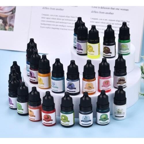 5ml/Bottle DIY Oily Color Resin Pigment Crystal Epoxy Resin Candle Transparent Pigment Dye Colorant For Jewelry Making 24 Colors