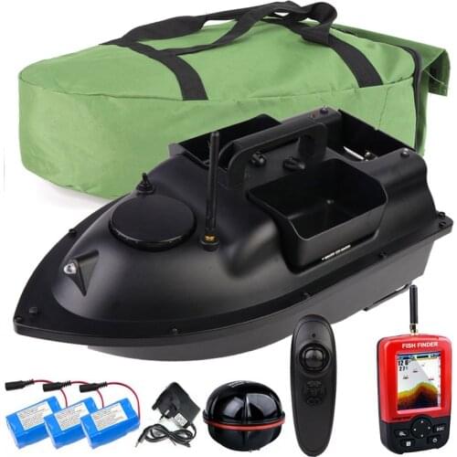 500M RC Wireless Angling Bait Boat With 3 Hoppers Hook/Bait post 2 Motors,LCD GPS Sensor Fishfinder,Handbag,Batteries Fishing