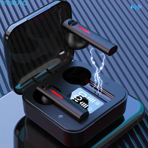 Wireless for Bluetooth Earphones Touch Control Noise Cancel Handsfree Waterproof Headset LED TWS Sports Earbuds with Microphone