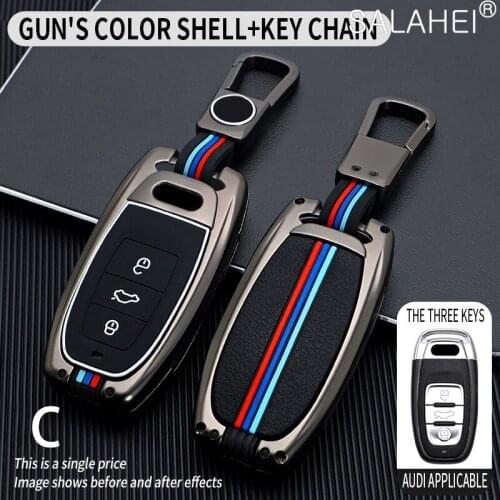 Zinc Alloy Silicone Car Key Case For Audi A1 A3 A4 A5 A6 A7 A8 B6 B7 B8 Quattro Q3 Q5 Q7 R8 TT S5 S6 S7 S8 A8L SQ5 2009-2015