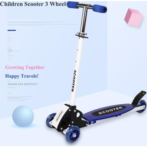 Children Scooter 3 Wheel Kids Kick Scooter LED Wheel Adjustable Scooter Foldable PU 3 Wheels Scooter Best Gift Boys Girls