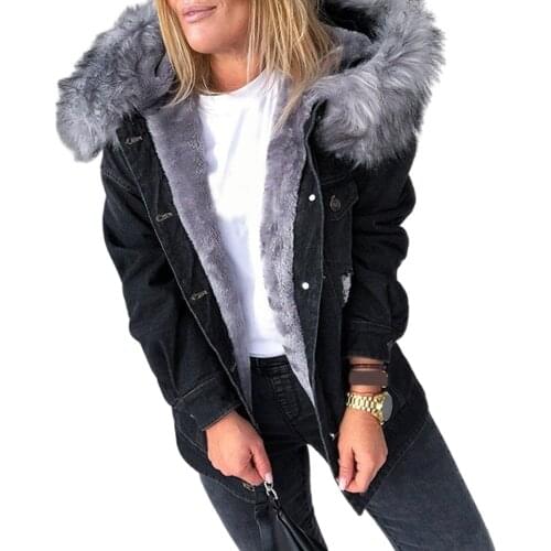 Denim Jacket New Fashion Real Fox Fur Collar Winter Womens Clothing Removable Plus Cashmere Thickened Jacket Short Pike Coat