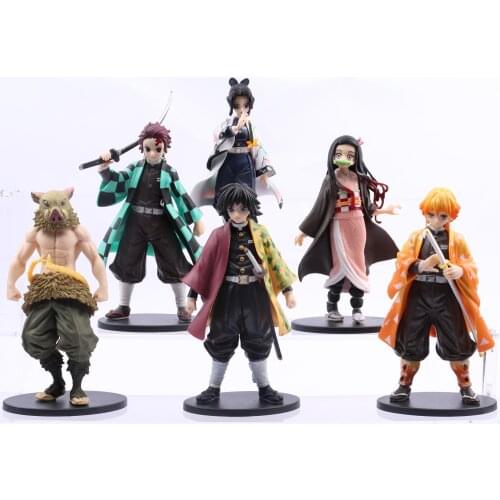 6 PCS Genuine Anime Demon Slayer Figure Kimetsu No Yaiba Figure Q Agatsuma Posket Kamado Kamado Nezuko Tanjirou Toys Kimetsu