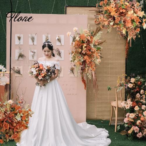 Flone Autumn Color Simulation Floral Set Series Wedding Scene Window Background Bar Artificial Flower Row Home Decoration