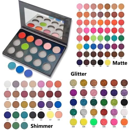 Customized Choose Colors High pigmented Eyeshadow Makeup Palette Matte Shimmer Glitter Multi colors Private label Cosmetics