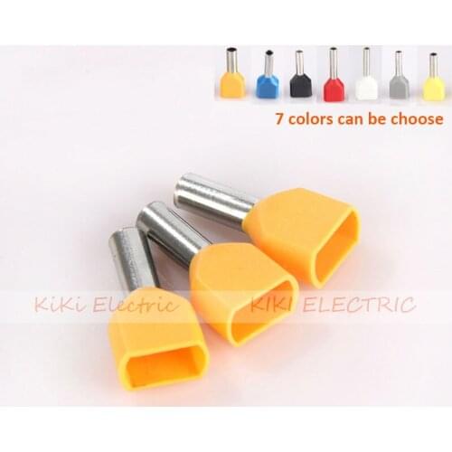 TE4012 Copper Crewel Tube Insulating Terminal 2*4.0mm2 Condutor Dual wire entry Ends/Twin Entry Copper cord Terminals