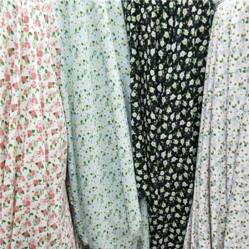 Cool Fabric Flower Printing Chiffon For Clothes Holiday Skirt Scarf