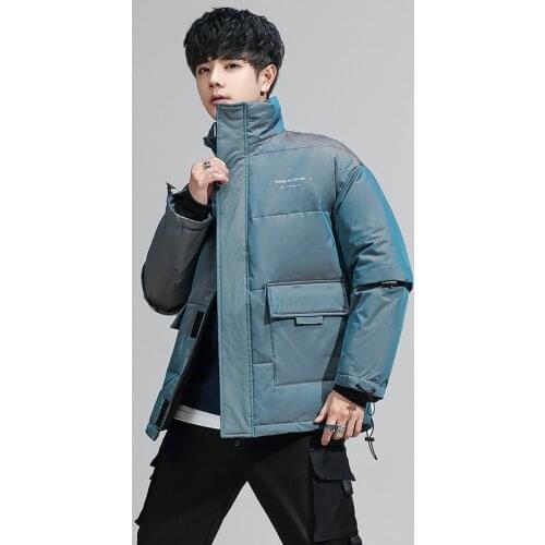 2021 New Arrival Autumn Winter White Duck Down Jacket Men Korean Fashion Stand Collar Windbreaker Thick Warm Coat Men Outerwear