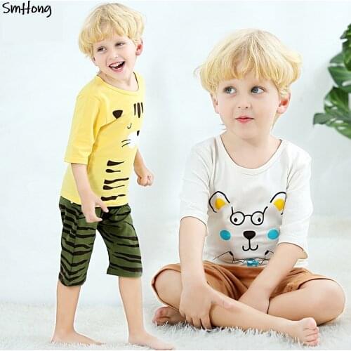 Summer Boys Tiger Animal Pajamas Children Panda Sleepwear Girls Unicorn Pajamas Toddler Pjs Teen Pajamas for 2 3 4 5 6 7 8 Ages