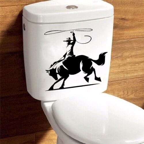 Horse Cowboy Home Decoration Accessories Toilet Decal Wall Sticker Vinyl 6WS0023