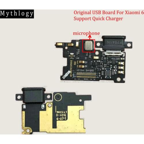 Mythology Original For Xiaomi Mi6 Mi 6 USB Board Flex Cable Dock Connector Microphone Mobile Phone IC Support Quick Charger