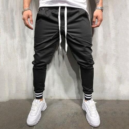 Joggers men pants sport Men cargo pants trousers sweatpants Hip-hop Style Stitching Cotton Slim Fit Trousers