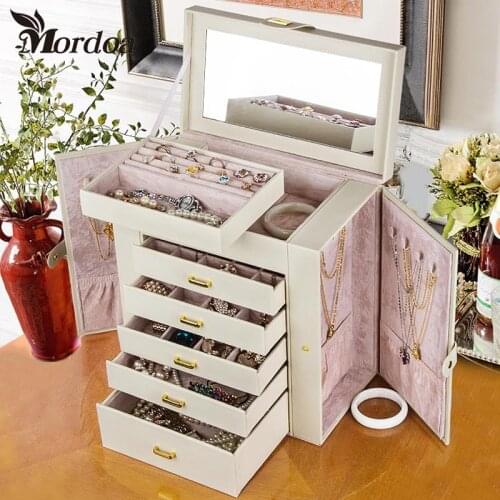 2017 Mordoa New Rings Earrings Showcase Container Colorful Cover High-end Jewelry Silver Pendant Earrings Collecting Storage Box