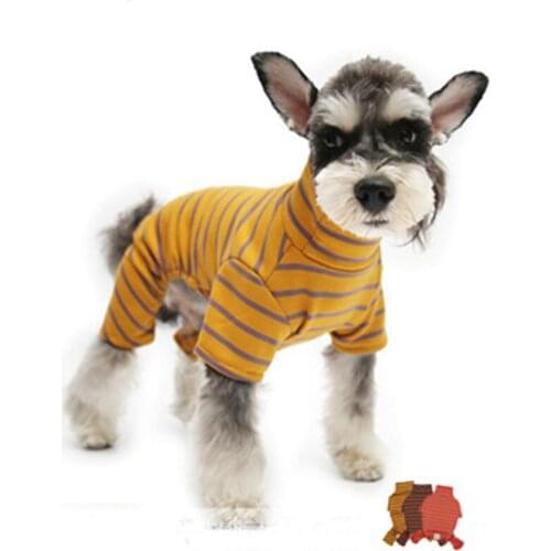 Jopet Autumn Winter Puppy Dog Clothes Striped Cotton Jumpsuits Yorkie Dog Sweatshirt Small Medium Dog Puppy Cat Coat Pet Rompers