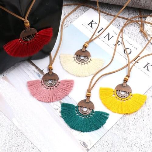 Necklace Tassel Pendant Ethnic Necklace Womens Necklace and Pendant Long Vintage Bohemian Necklace Fashion Jewelry
