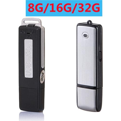 Rechargeable 8G/16G/32G Mini USB Voice Recorder Professional Digital Voice Recording Audio Recorder Built-in Microphone