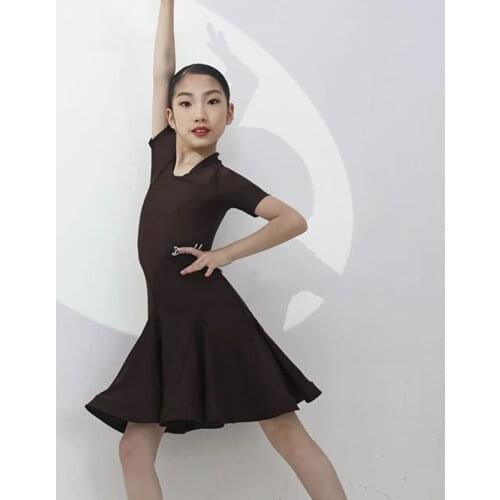 Latin Dance Dresses For Girls Standard Competition Costume Short Sleeve Tango Dancing Outfit Samba Dancewear Salsa Dress JL3289