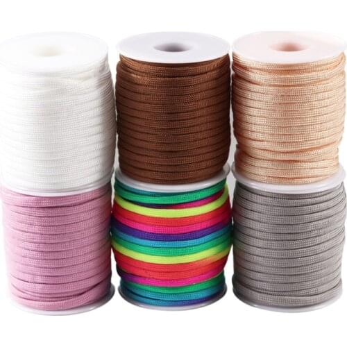 15m/roll 4mm Rainbow Parachute Cord Nylon Paracord Rope Thread DIY Jewelry Making Decorative Handicrafts Accessories Wholesale