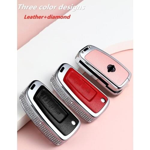 2 Button Luxury Diamond Car Remote Key Fob Shell Cover Case For Nissan X-Trail Juke Qashqai Micra Pulsar 14 15 16 17 18 years
