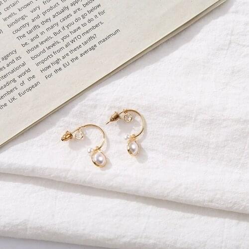 Pearl Drop Simple Earrings Elegant Dainty Delicate Round Oval White Drop Earring Simple Sweet Women Ear Jewelry