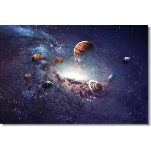Solar System Sun 9 Planet Mercury Venus Saturn Uranus Neptune Art Film Print Silk Poster Home Wall Decor 24x36inch