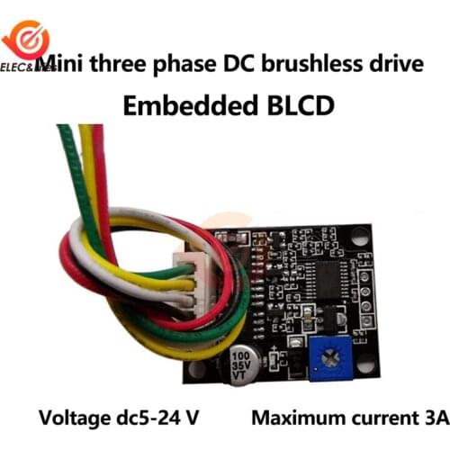 DC 6-20V 3A 60W BLDC Three-phase DC Brushless and Hallless Motor Driver Motor Drive Board For Water Pump Oil Pump Fan