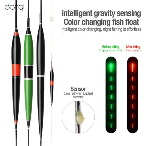 DONQL Smart LED Fishing Float Bite Alarm Fish Bite Bait Light Fluorescent Luminous Electronic Color Change Flotador Bobber Buoy